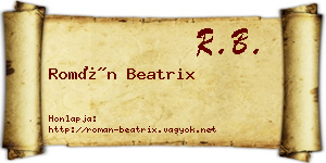 Román Beatrix névjegykártya