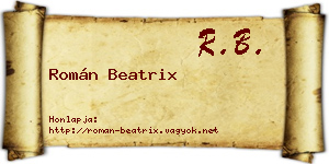 Román Beatrix névjegykártya